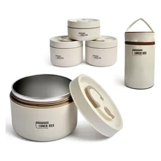 مجموعة حاويات طعام محمولة مع شنطة خاصة